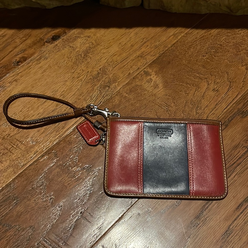 Vintage Red leather coach wristlet